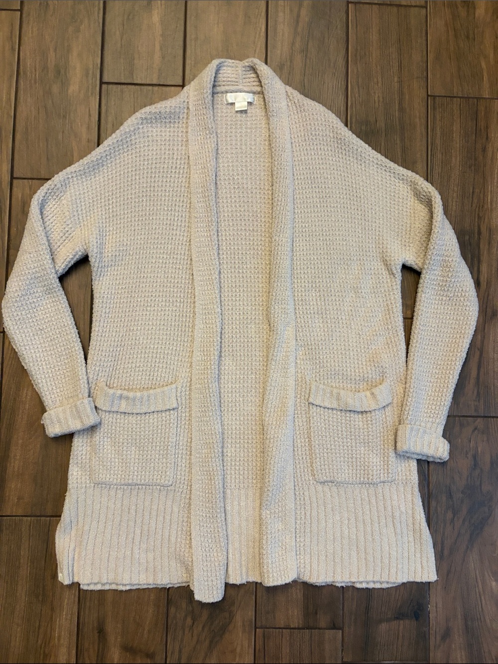 Barefoot Dreams Light Cream Open-Front Cardigan